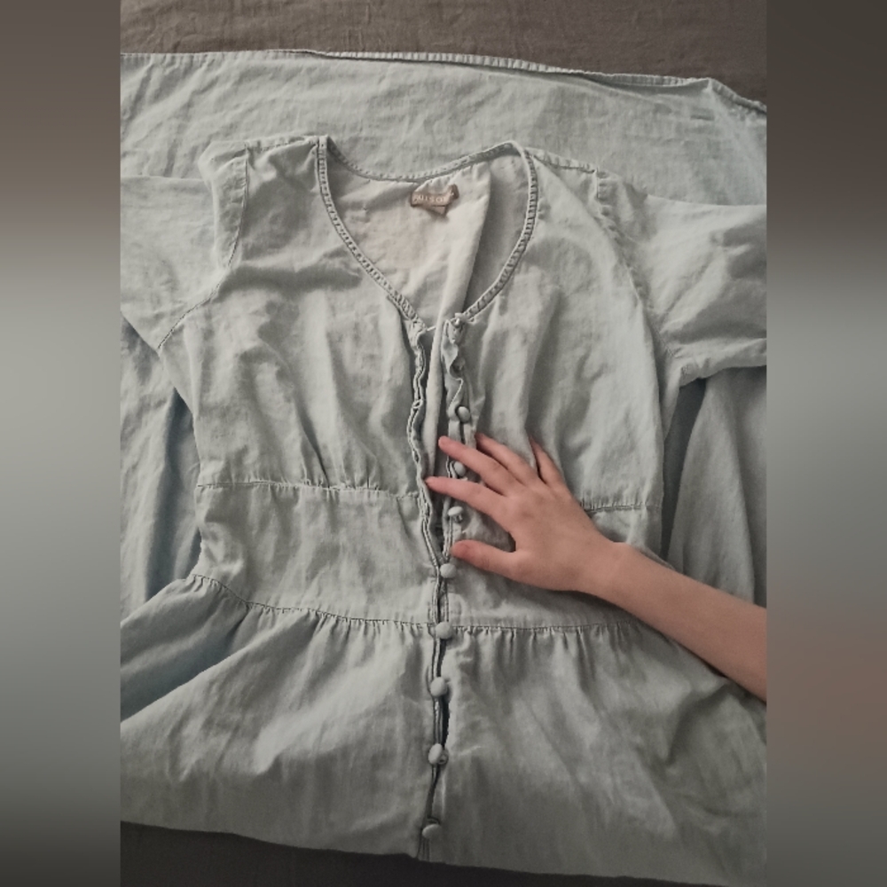 Falls Creek Light Blue Button-Down Dress